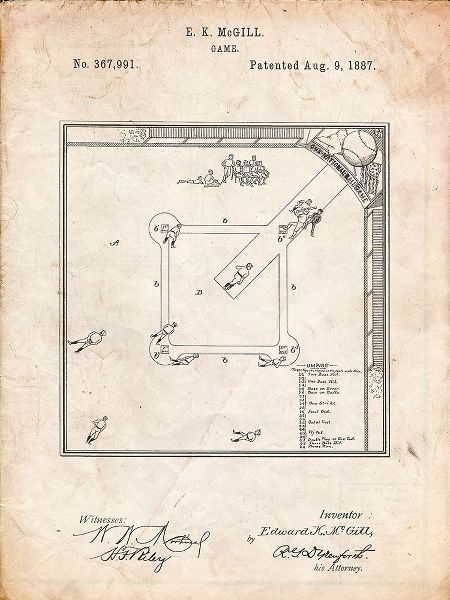 Borders, Cole 아티스트의 PP192- Vintage Parchment Our National Ball Game Patent Poster작품입니다.