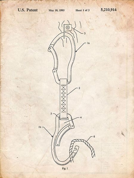 Borders, Cole 아티스트의 PP200- Vintage Parchment Automatic Lock Carabiner Patent Poster작품입니다.