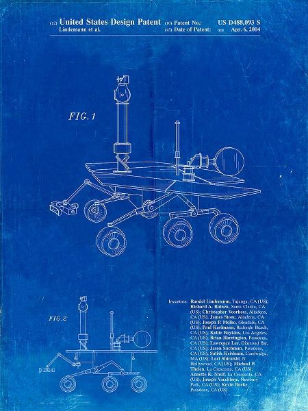 Borders, Cole 아티스트의 PP227-Faded Blueprint Mars Rover Patent Poster작품입니다.