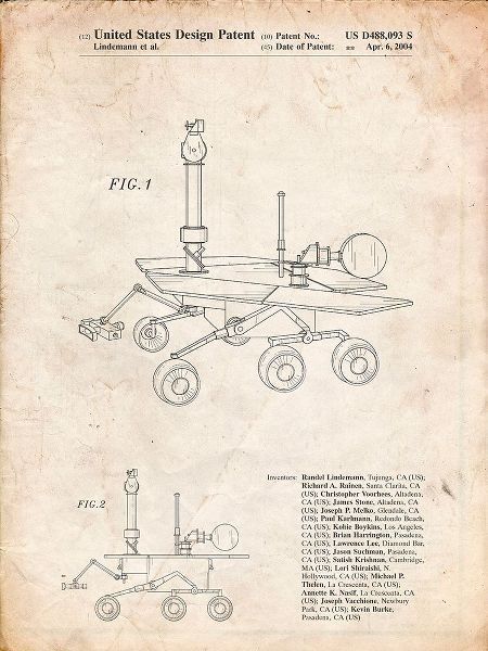 Borders, Cole 아티스트의 PP227-Vintage Parchment Mars Rover Patent Poster작품입니다.