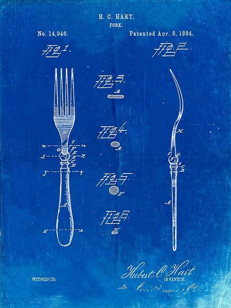 Borders, Cole 아티스트의 PP238-Faded Blueprint Fork Patent Poster작품입니다.