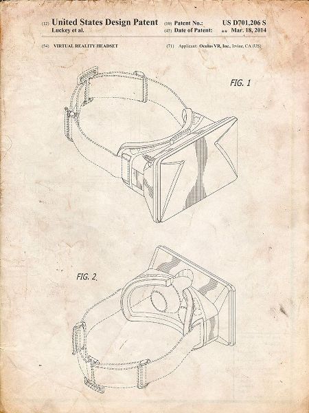 Borders, Cole 아티스트의 PP279-Vintage Parchment Oculus Rift Patent Poster작품입니다.