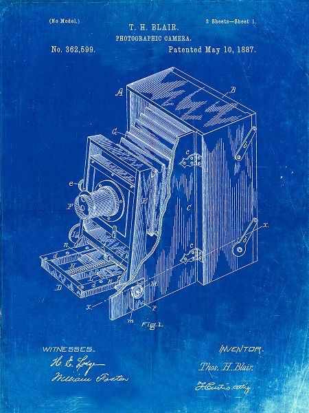 Borders, Cole 아티스트의 PP301-Faded Blueprint Lucidograph Camera Patent Poster작품입니다.