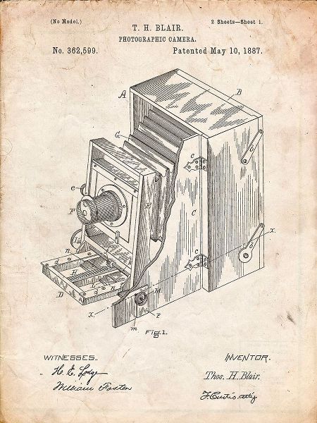 Borders, Cole 아티스트의 PP301-Vintage Parchment Lucidograph Camera Patent Poster작품입니다.