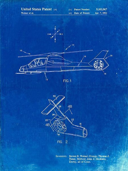Borders, Cole 아티스트의 PP302-Faded Blueprint Helicopter Tail Rotor Patent Poster작품입니다.