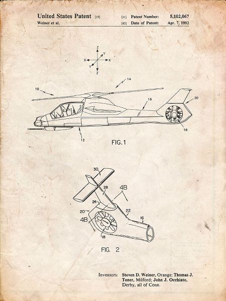 Borders, Cole 아티스트의 PP302-Vintage Parchment Helicopter Tail Rotor Patent Poster작품입니다.