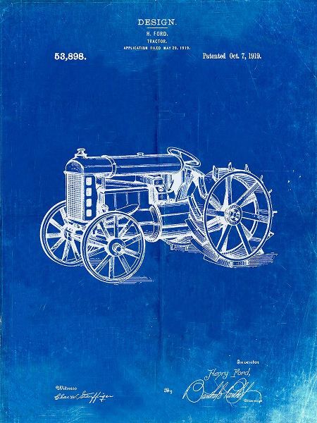 Borders, Cole 아티스트의 PP310-Faded Blueprint Fordson Tractor Patent Poster작품입니다.