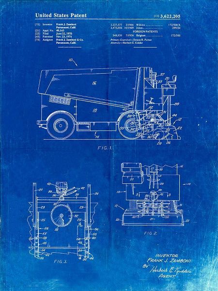 Borders, Cole 아티스트의 PP313-Faded Blueprint Ice Resurfacing Patent Poster작품입니다.