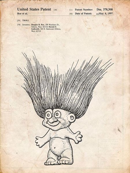 Borders, Cole 아티스트의 PP406-Vintage Parchment Troll Doll Patent Poster작품입니다.