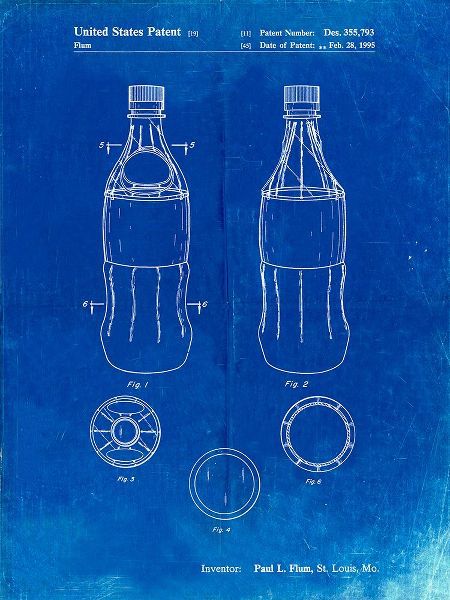 Borders, Cole 아티스트의 PP432-Faded Blueprint Coke Bottle Display Cooler Patent Poster작품입니다.