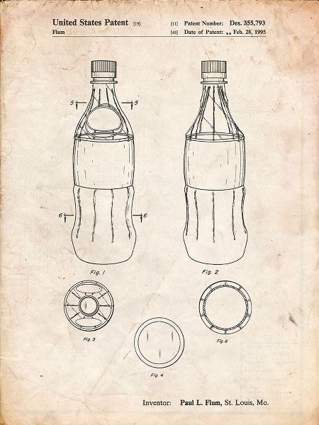 Borders, Cole 아티스트의 PP432-Vintage Parchment Coke Bottle Display Cooler Patent Poster작품입니다.