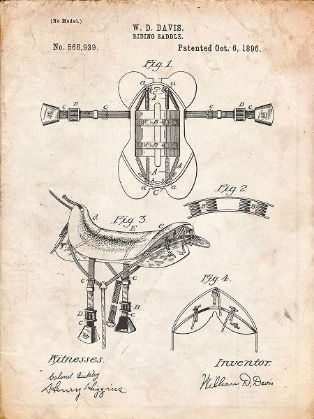 Borders, Cole 아티스트의 PP444-Vintage Parchment Horse Saddle Patent Poster작품입니다.