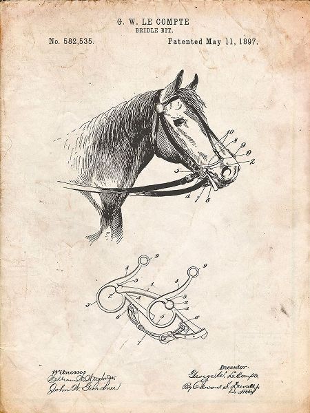 Borders, Cole 아티스트의 PP611-Vintage Parchment Horse Bridle Bit Poster작품입니다.