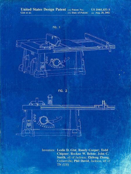 Borders, Cole 아티스트의 PP999-Faded Blueprint Porter Cable Table Saw Patent Poster작품입니다.