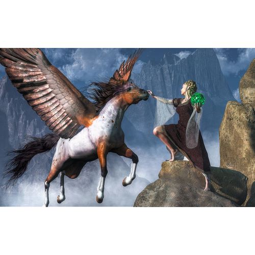 Eskridge, Daniel 아티스트의 Elf Summoning A Pegasus작품입니다.