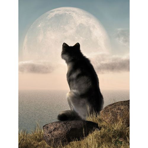 Eskridge, Daniel 아티스트의 Wolf Watching The Moonrise작품입니다.