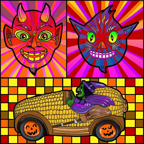 Green, Howie 아티스트의 Devil Cat Witch Corn Cob Car작품입니다.
