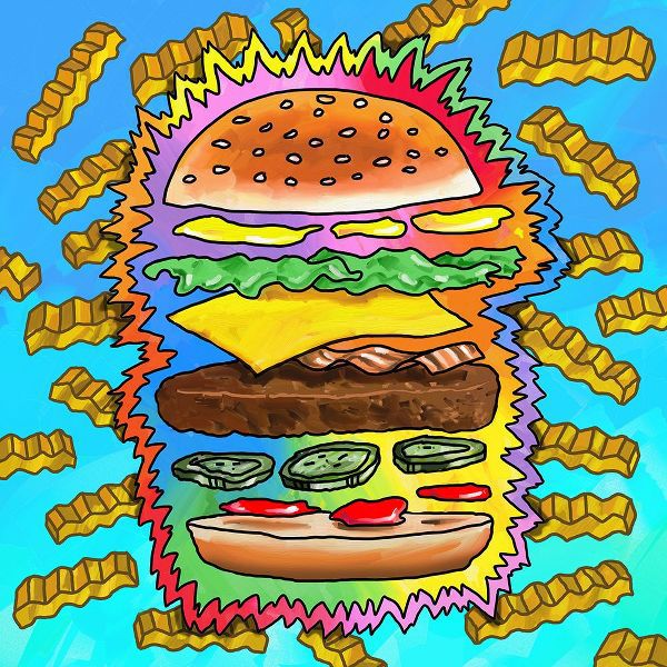 Green, Howie 아티스트의 Hamburger With Fries Pop Art작품입니다.