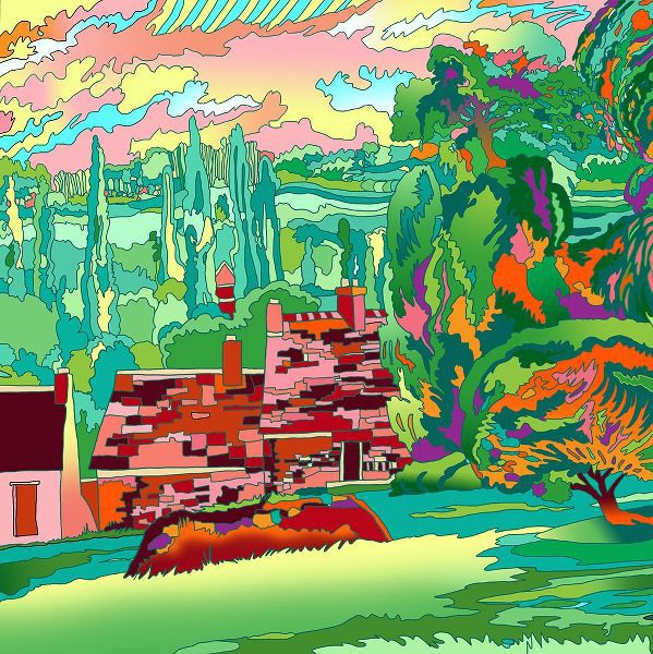 Green, Howie 아티스트의 3 Cottages Landscape작품입니다.