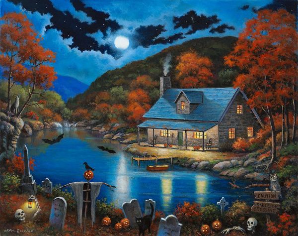 Zaccheo, John 아티스트의 Cabin on Halloween Lake작품입니다.