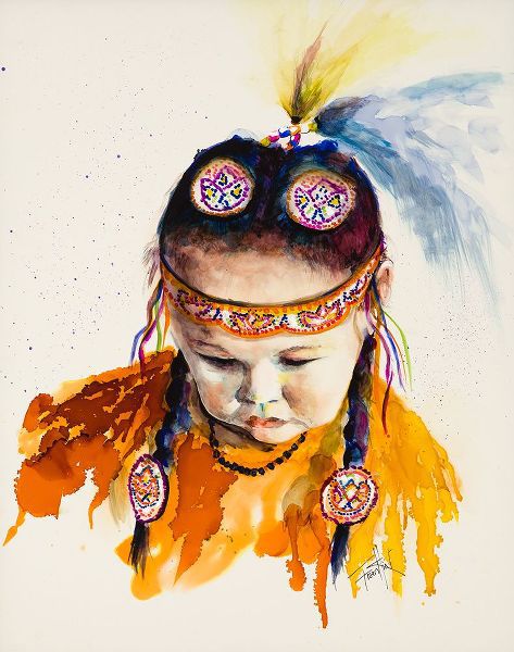 Art by Leslie Franklin 아티스트의 First Nations Powwow Princess작품입니다.