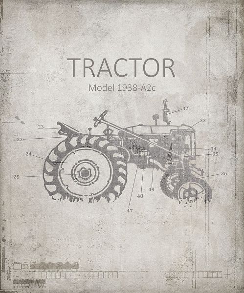 LightBoxJournal 아티스트의 Industrail Farm Tractor Blue Print_BW2작품입니다.