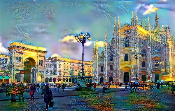 Gavidia, Pedro 아티스트의 Milan Italy Piazza del Duomo작품입니다.