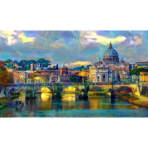 Gavidia, Pedro 아티스트의 Vatican City Saint Peter Basilica and bridge by day작품입니다.