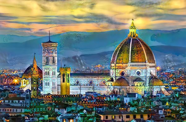 Gavidia, Pedro 아티스트의 Florence Italy Duomo Sunset작품입니다.
