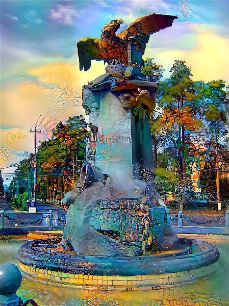 Gavidia, Pedro 아티스트의 Toluca Mexio Fountain Eagle-Firmado작품입니다.