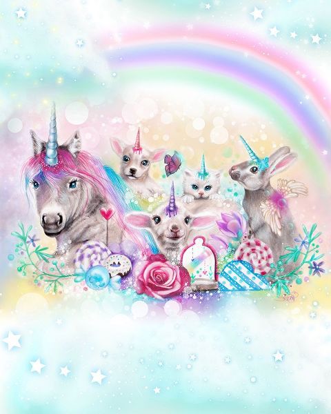 Sheena Pike Art 아티스트의 We All Just Want To Be Unicorns - With Rainbow Background작품입니다.