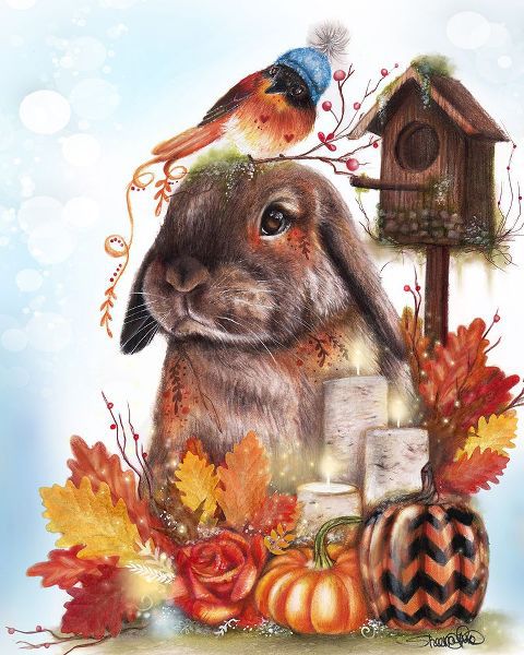 Sheena Pike Art 아티스트의 Autumn Greetings Bunny - with Background작품입니다.