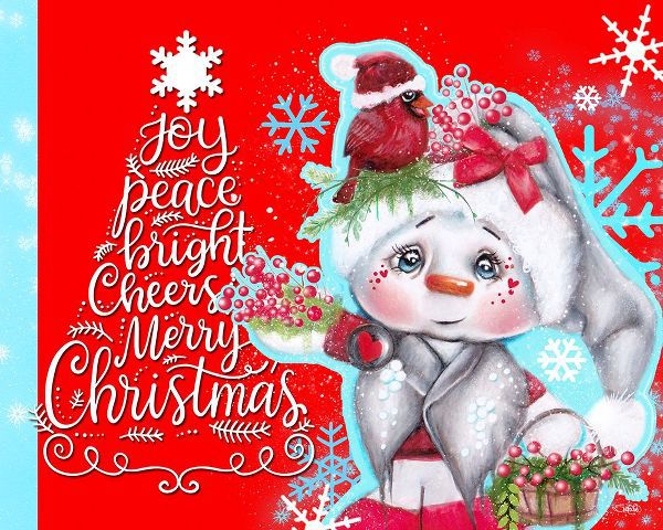 Sheena Pike Art 아티스트의 Cardinal Christmas Pal - Snowman - Tree Greeting작품입니다.