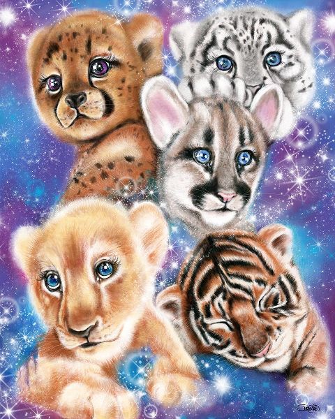Sheena Pike Art 아티스트의 Galaxy Wild Kitten Cubs작품입니다.