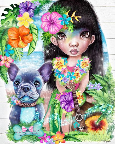 Sheena Pike Art 아티스트의 A Hawaiin Girl and her Dog작품입니다.
