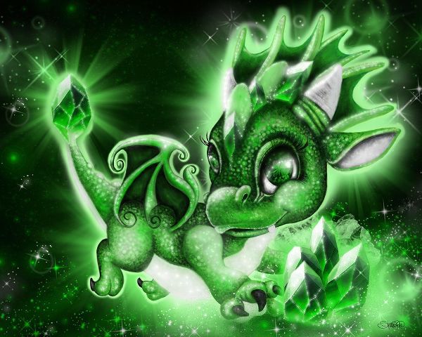 Sheena Pike Art 아티스트의 May - Emerald - Birthstone Lil Dragonz작품입니다.