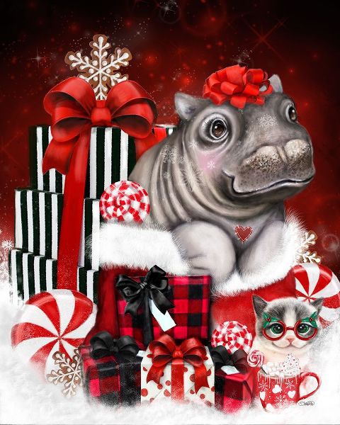 Sheena Pike Art 아티스트의 Cutesie Hippo Christmas Surprise작품입니다.