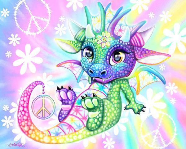 Sheena Pike Art 아티스트의 Peaceful Tie Dye Lil Dragonz작품입니다.