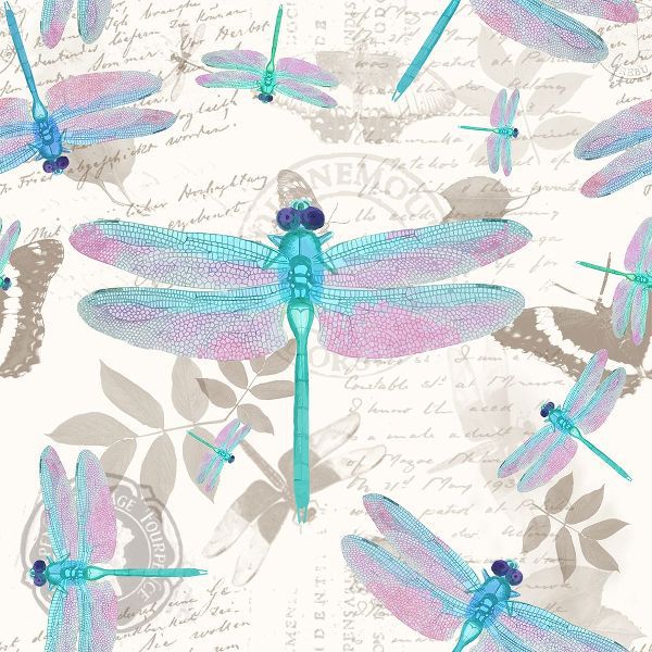 Lavoie, Tina 아티스트의 Vintage Botanicals Dragonfly Pattern Aqua작품입니다.