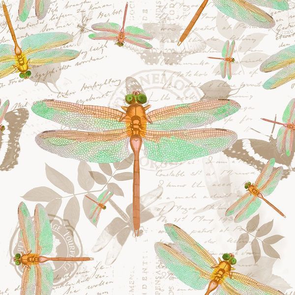 Lavoie, Tina 아티스트의 Vintage Botanicals Dragonfly Pattern Copper작품입니다.