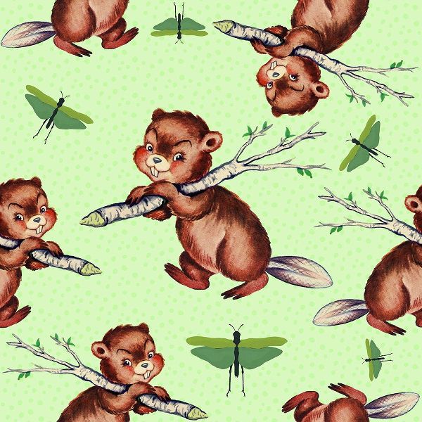 Lavoie, Tina 아티스트의 Cute Baby Beaver Pattern작품입니다.