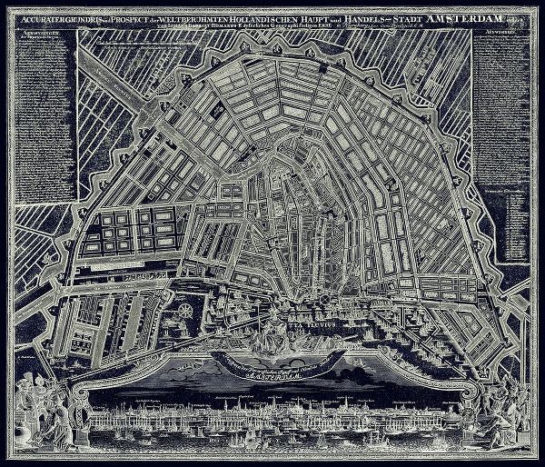 Lavoie, Tina 아티스트의 Blueprint Map of Amsterdam 1727작품입니다.
