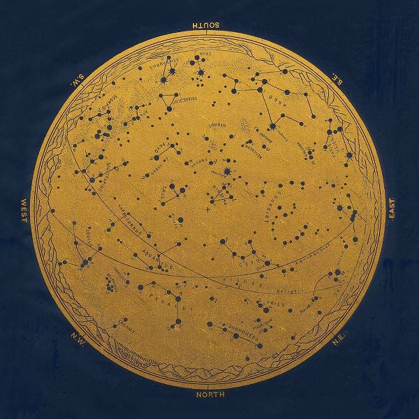 Lavoie, Tina 아티스트의 Antique Gold Map Of The Night Sky작품입니다.