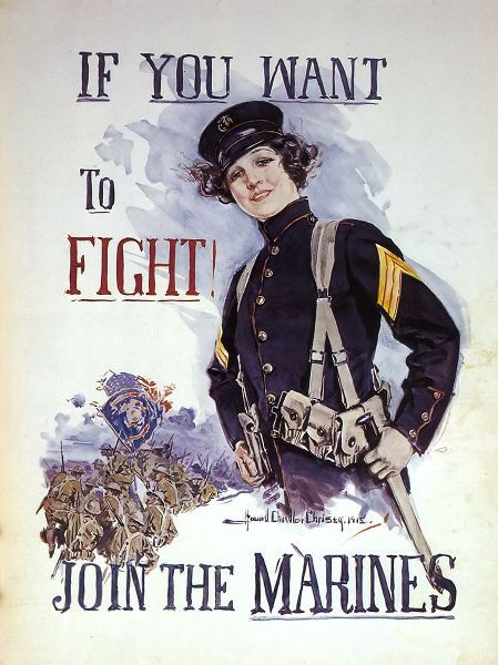 Vintage Apple Collection 아티스트의 Woman Marines Want to Fight작품입니다.