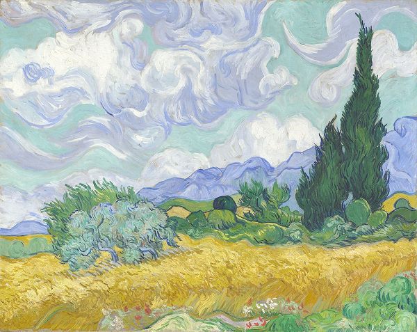 Vintage Apple Collection 아티스트의 Van Gogh-Wheatfield with Cypress작품입니다.