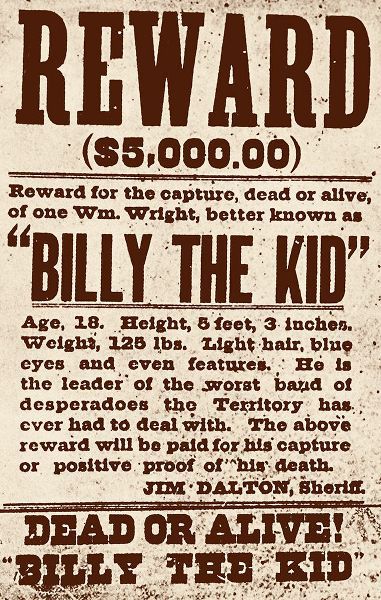 Vintage Apple Collection 아티스트의 Reward Billy The Kid작품입니다.