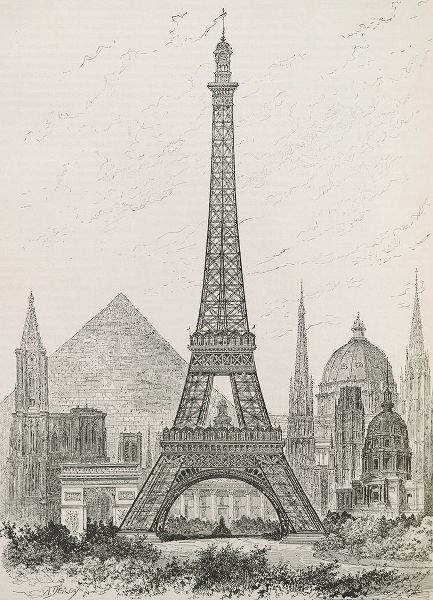 Vintage Apple Collection 아티스트의 La Tour Eiffel - Hauteur Compare´e작품입니다.