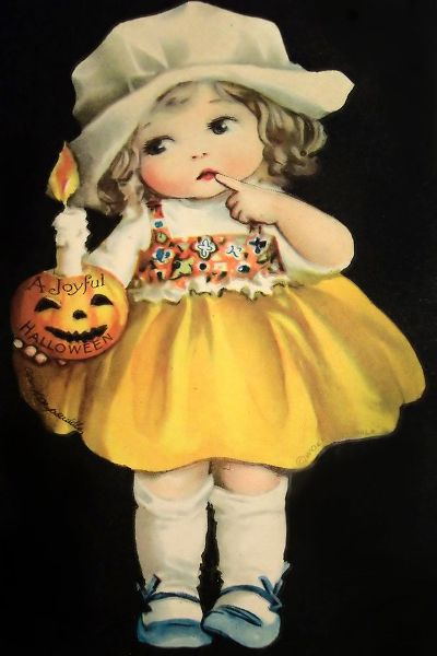 Vintage Apple Collection 아티스트의 Joyful Halloween Yellow Dress.tif작품입니다.
