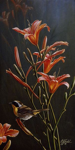 Goebel, Wilhelm 아티스트의 Yellowthroat And Daylilies작품입니다.