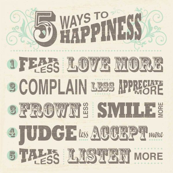 Five Ways To Happiness
